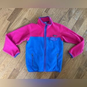 Patagonia Synchilla Jacket Womens Small Pink Blue Fleece Full Zip Colorblock